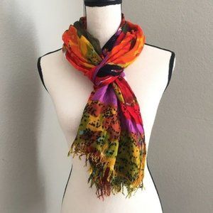 Floral Fringe Scarf